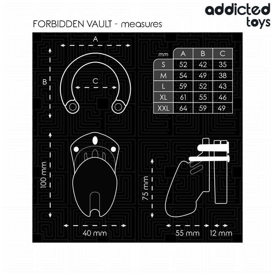 ADDICTED TOYS LOCKED Cage À Pénis Interdite 10 Cm — accessoires inclus