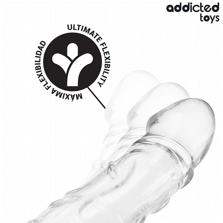 ADDICTED TOYS Extension Pénis Transparente 27 Cm — accessoires inclus