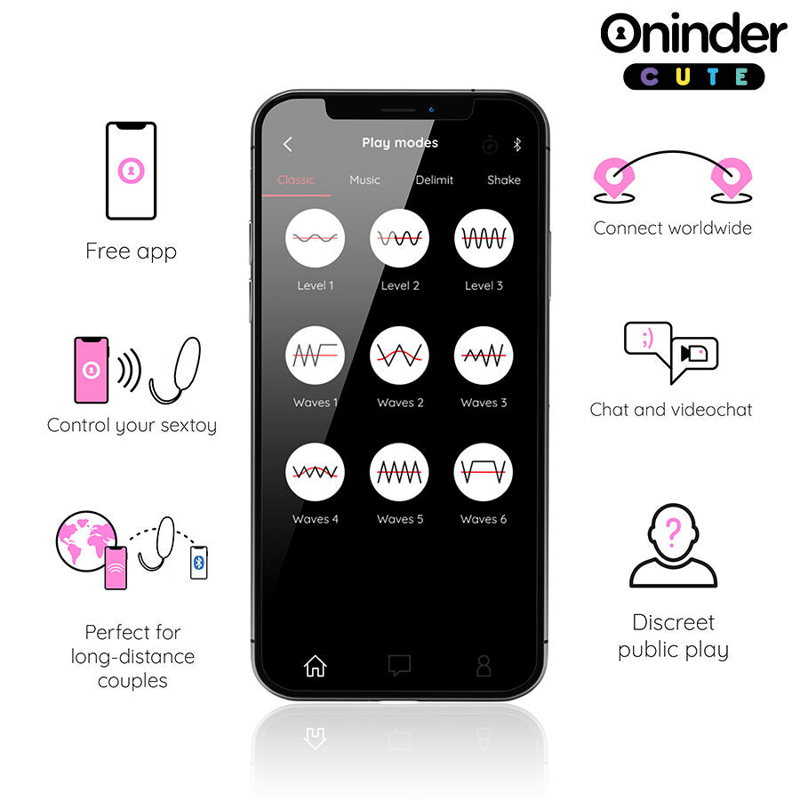 ONINDER CUTE Œuf Silicone Vibrant Rotatif À 360° - Application Mondial... — accessoires inclus