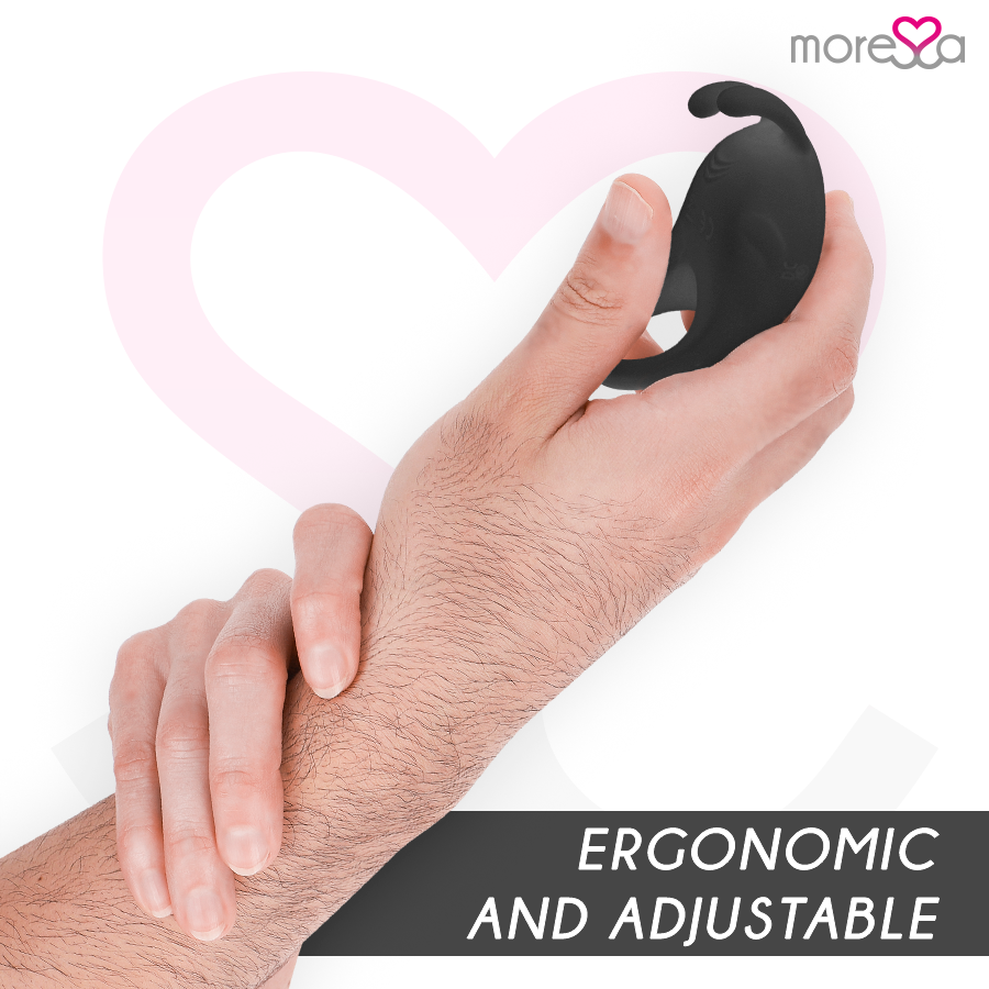 MORESSA Brad Premium Silicone Rechargeable Noir — accessoires inclus