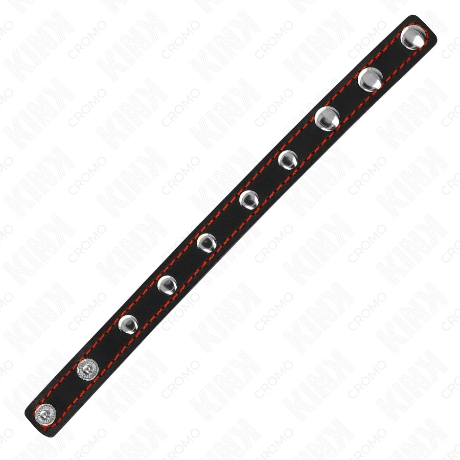 KINK RING POWER Anneau Pénis Cuir Fermeture À Pression Doublure Rouge 21 ... — vue arrière