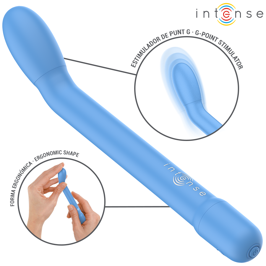 INTENSE HIGH TECH Stimulateur Point G Rechargeable Karlie Bleu — accessoires inclus