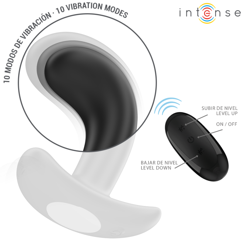 INTENSE ANAL TOYS CHANDLER ANAL PLUG 10 VIBRATIONS NOIR TÉLÉCOMMANDE — accessoires inclus