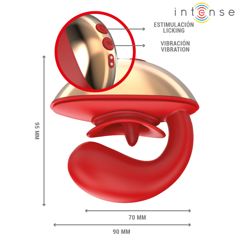 INTENSE HIGH TECH Vibrateur & Stimulateur Mariah Forme U 10 Vibrations Rouge — accessoires inclus