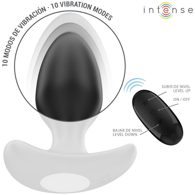 INTENSE ANAL TOYS JOEY ANAL PLUG 10 VIBRATIONS NOIR TÉLÉCOMMANDE — accessoires inclus