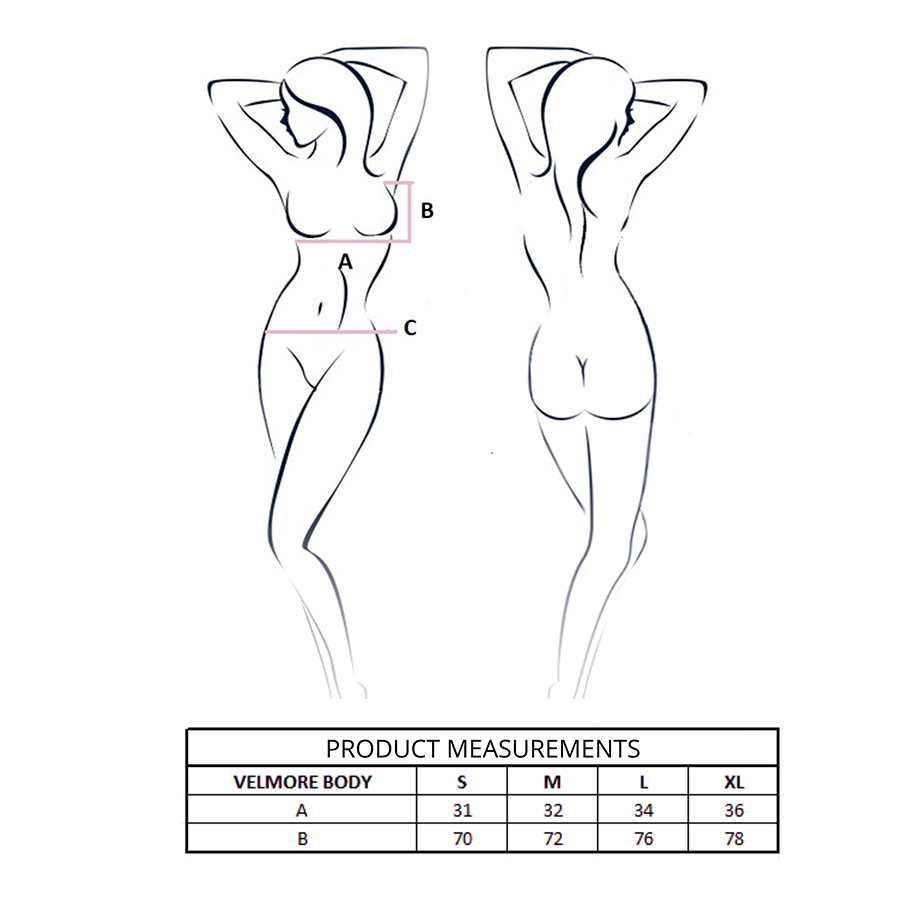 PASSION WOMAN TEDDIES Body Velmore Bleu S/M — vue arrière