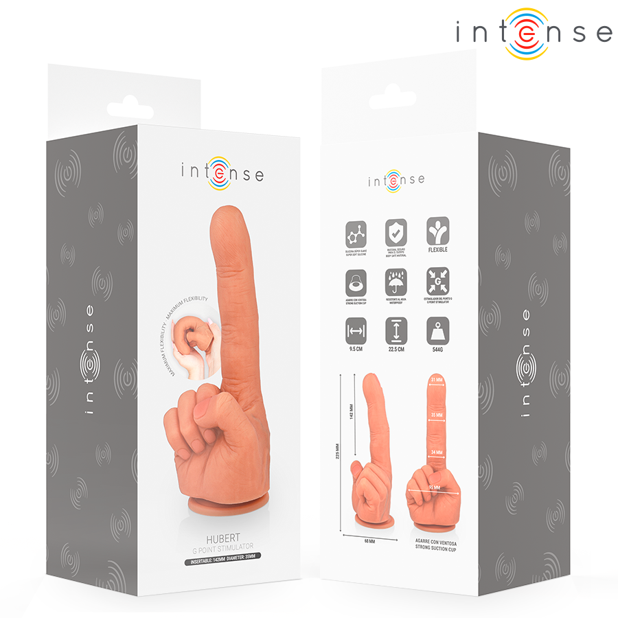 INTENSE FUN TOYS STIMULATEUR POINT G HUBERT MAIN FLEXIBLE 14,2 CM — accessoires inclus