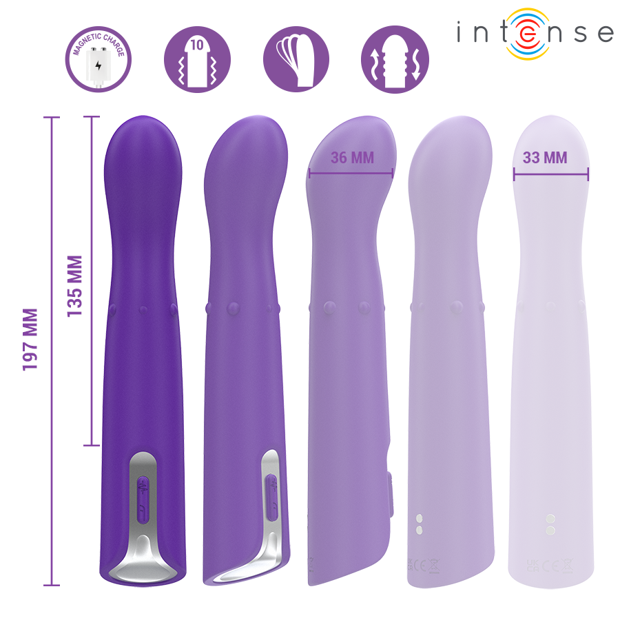 INTENSE HIGH TECH Vibrateur Helena Beads Up & Down Wiggle 13,5 Cm — accessoires inclus
