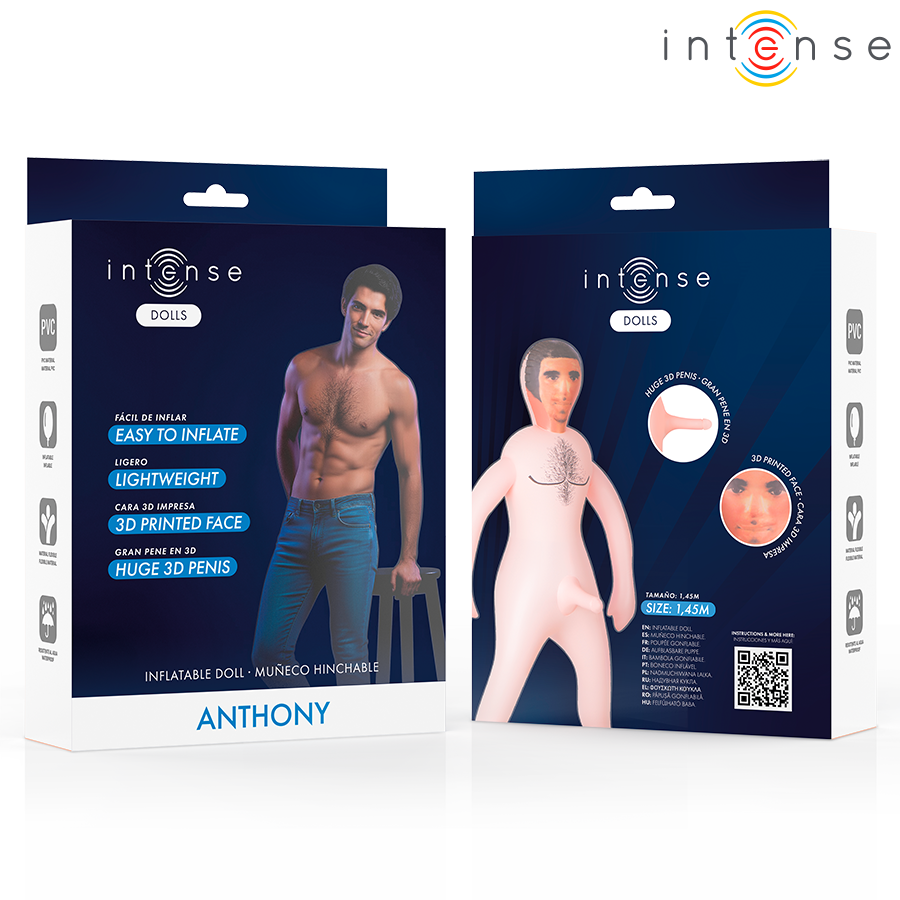 INTENSE BODIES & MASTURBATORS POUPÉE GONFLABLE ANTHONY PÉNIS 3D — vue arrière