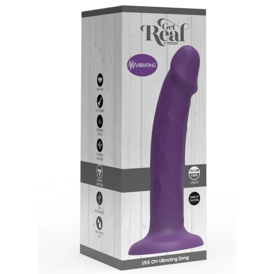 GET REAL GODEMICHET VIBRANT RÉALISTE SILICONE VIOLET 19,5 CM — vue arrière