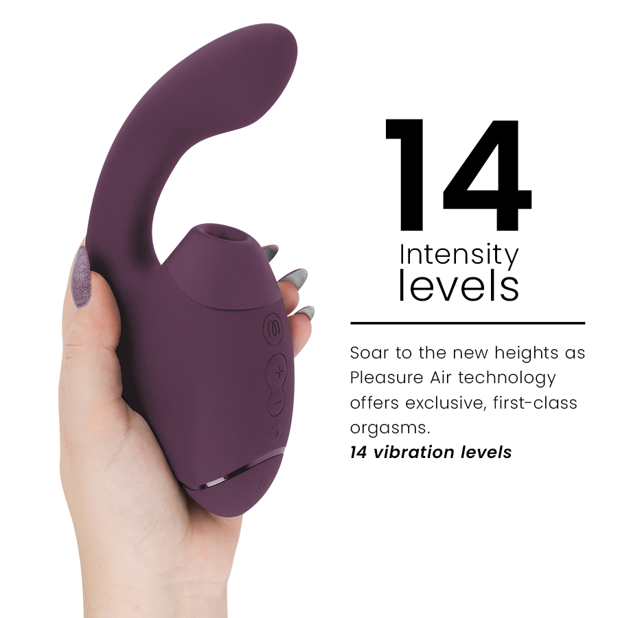 WOMANIZER Duo Next Stimulateur Clitorial Point G Double Violet Foncé — accessoires inclus
