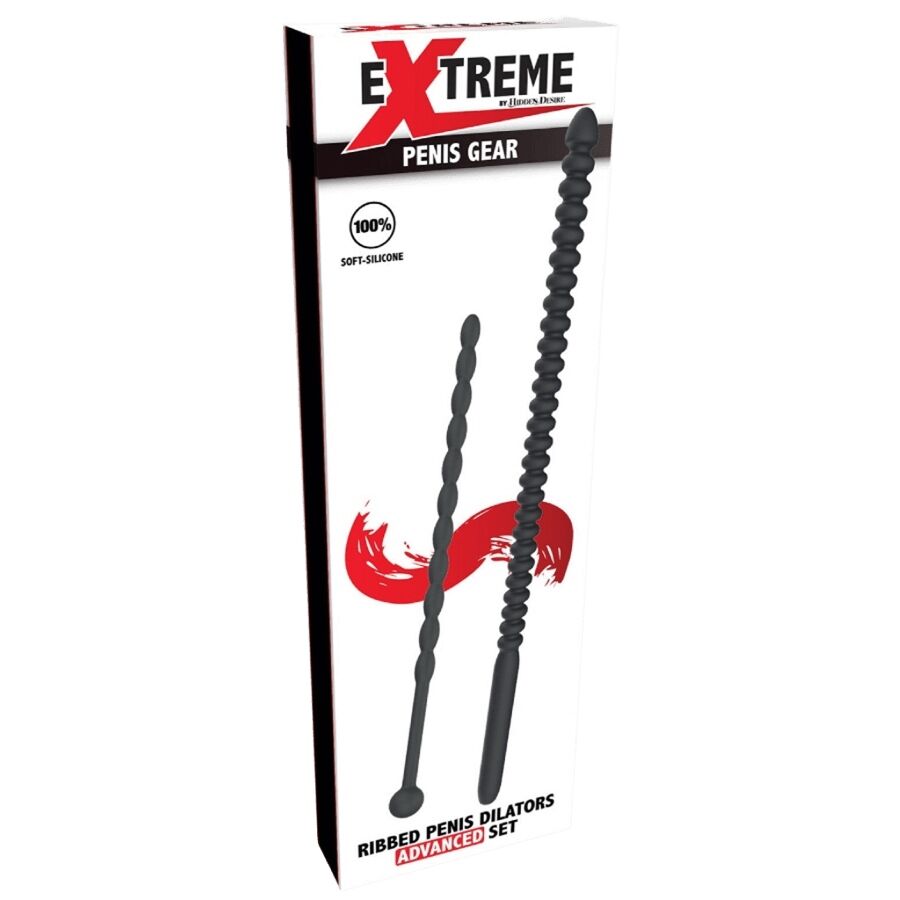 HIDDEN DESIRE Extreme Advanced Dilatateurs Urétraux Stries 2 Unités — accessoires inclus