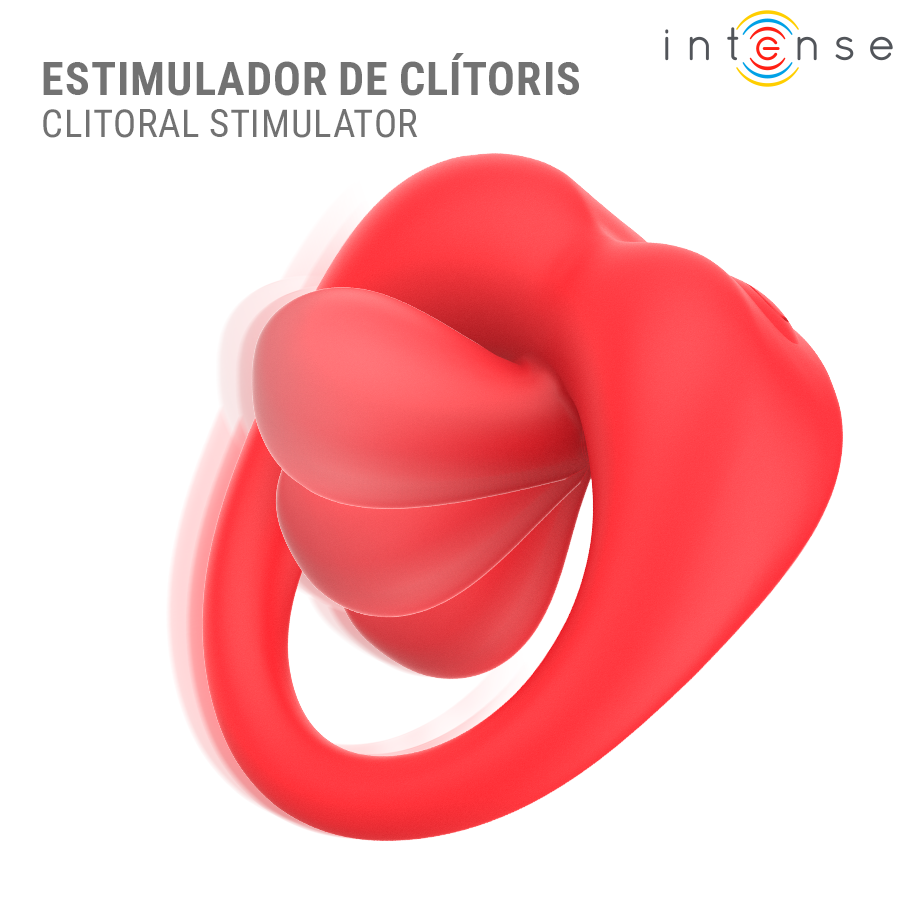 INTENSE FOR HIM RUSSELL ANILLO VIBRADOR CON ESTIMULACIÓN CLÍTORIS ROJO — accessoires inclus