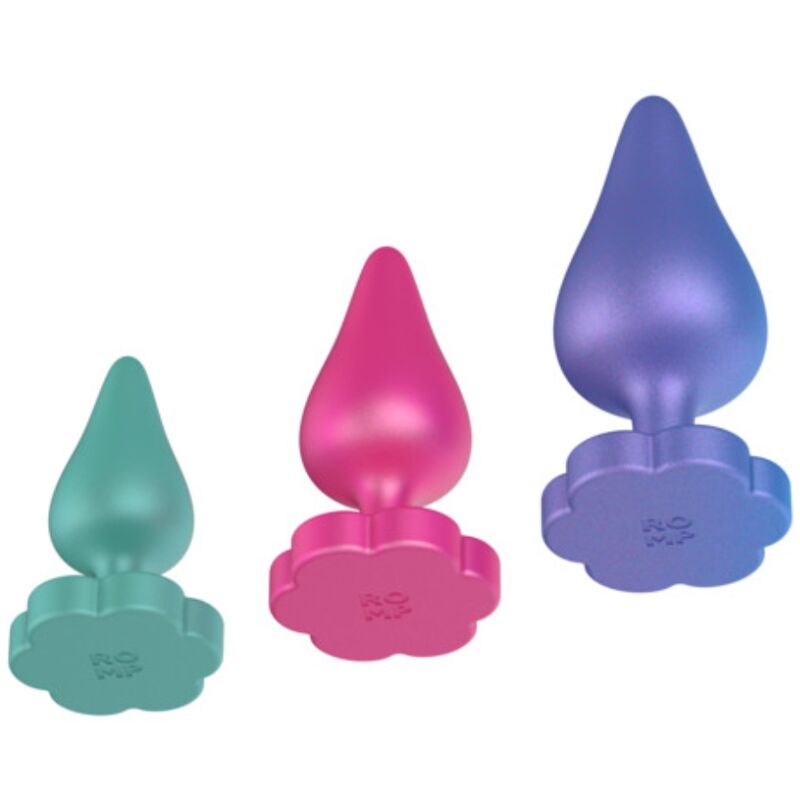 ROMP KIT D'ENTRAÎNEMENT ANAL LUSTER S/M/L BASE FORME FLEUR — accessoires inclus