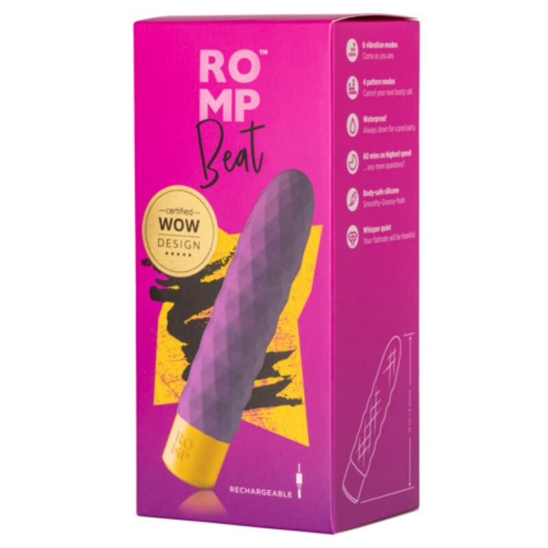 ROMP BEAT MINI MULTIFONCTION VIBRATEUR BALLE VIOLET — accessoires inclus