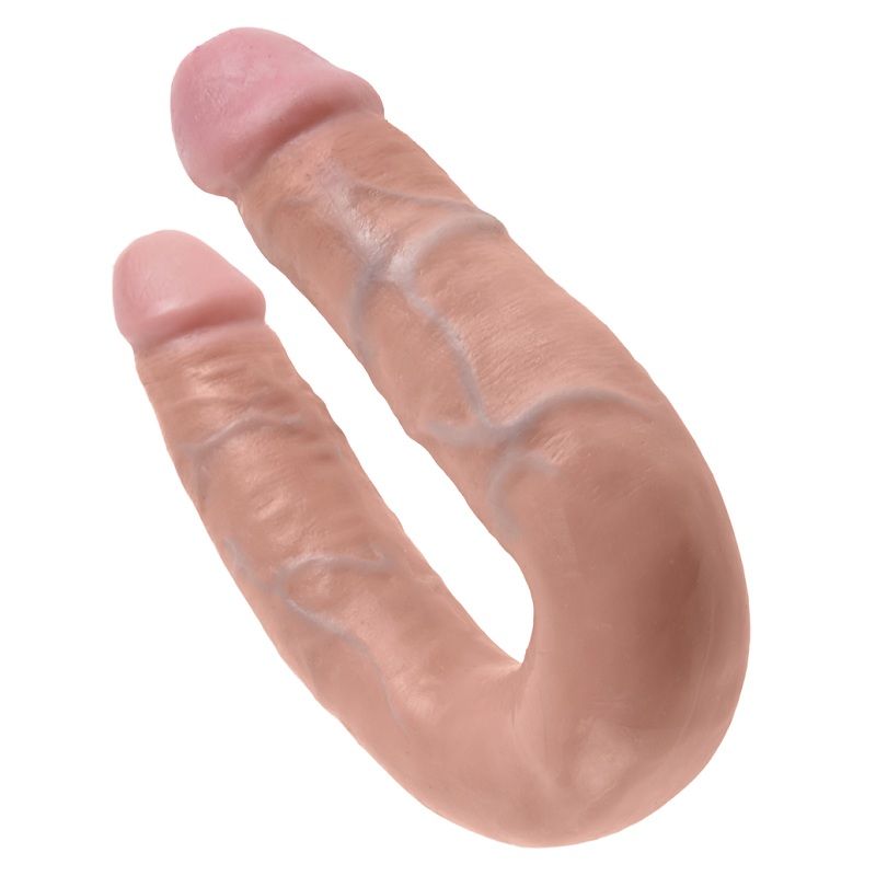KING COCK GODE DOUBLE PÉNÉTRATION 13.9 CM NATUREL — accessoires inclus