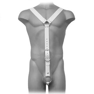 LEATHER BODY Harnais Cuir Homme Blanc - Aura Intime