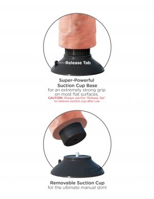 KING COCK GODE VIBRATEUR 20.32 CM NATUREL — accessoires inclus