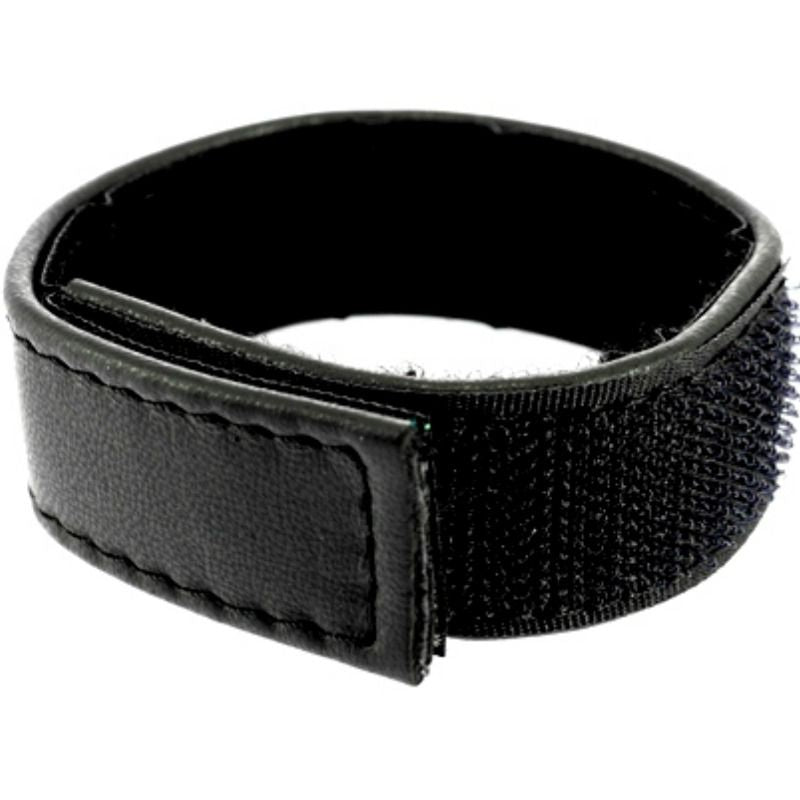 LEATHER BODY Sangle Cuir Réglable Velcro Pénis Noir - Aura Intime