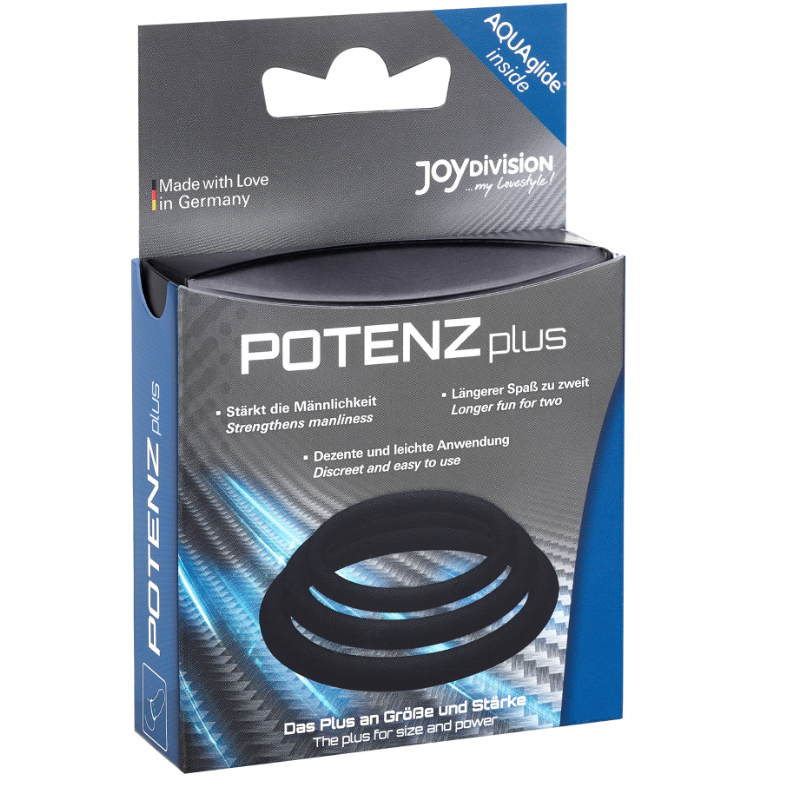 JOYDIVISION POTENZDUO PLUS LOT 3 ANNEAUX NOIR - S, M, L — vue alternative