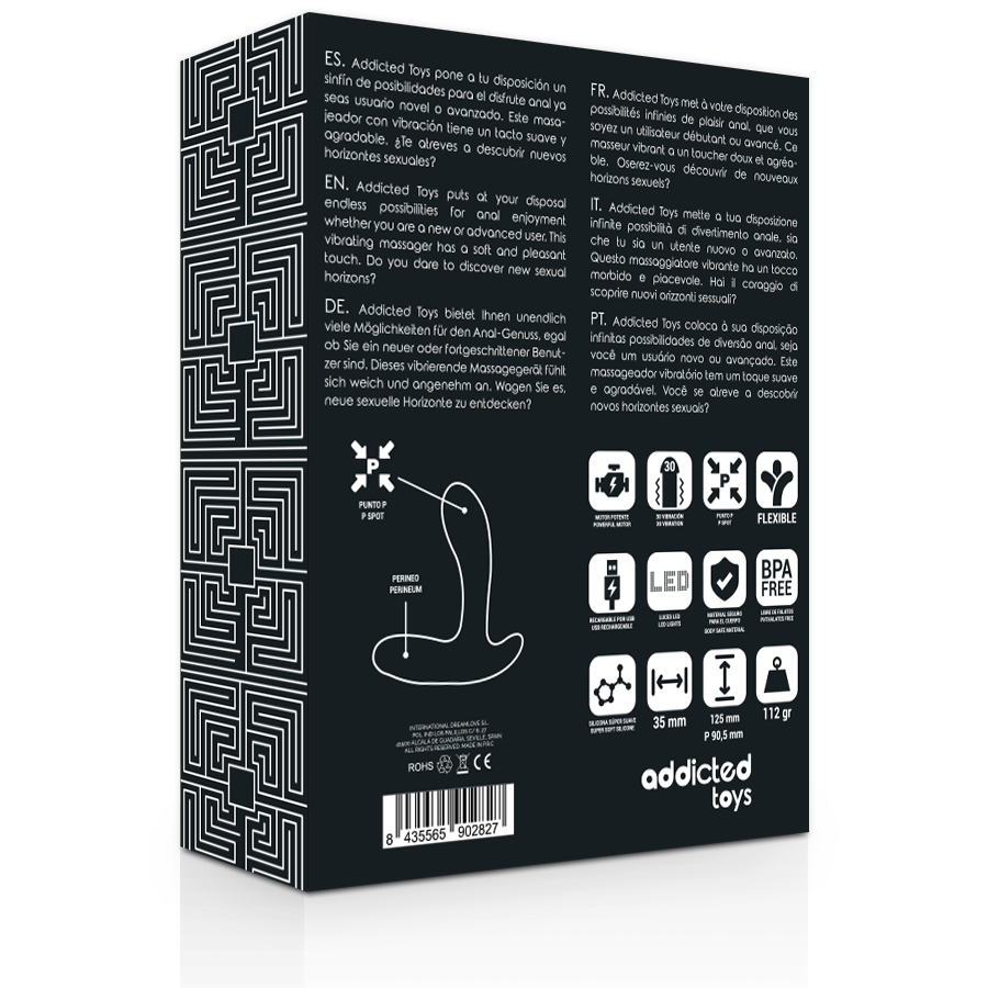 ADDICTED TOYS Masseur Anal Vibration Noire — accessoires inclus