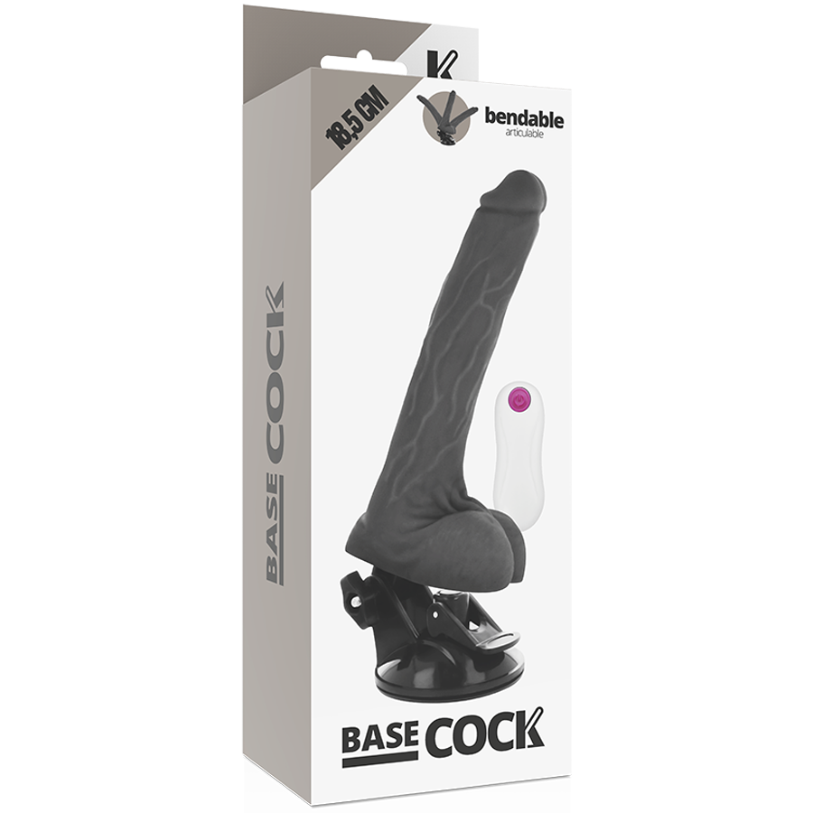 BASECOCK Vibrateur Articulable Télécommande Noir 18.5 Cm -O- 4 Cm — accessoires inclus