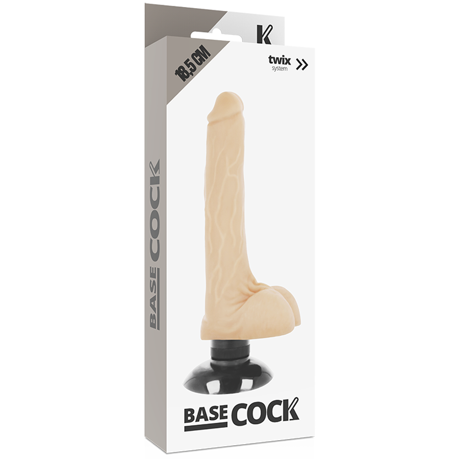 BASECOCK Vibrateur Réaliste 2-1 Naturel 18.5 Cm -O- 4 Cm — accessoires inclus