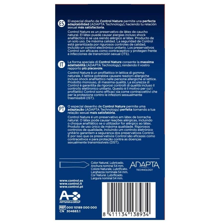 CONTROL CONDOMS Adapta Nature Condoms 24 Units — vue détaillée