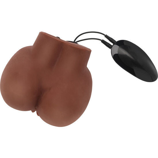 ACT Masturbateur Réaliste Big Ass Vibrateur Marron — accessoires inclus