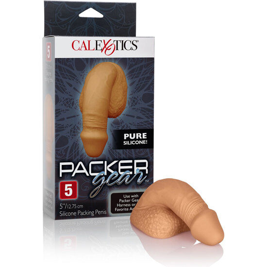 CALEXOTICS EMBALLAGE SILICONE PÉNIS 12.75 CM CARAMEL — accessoires inclus