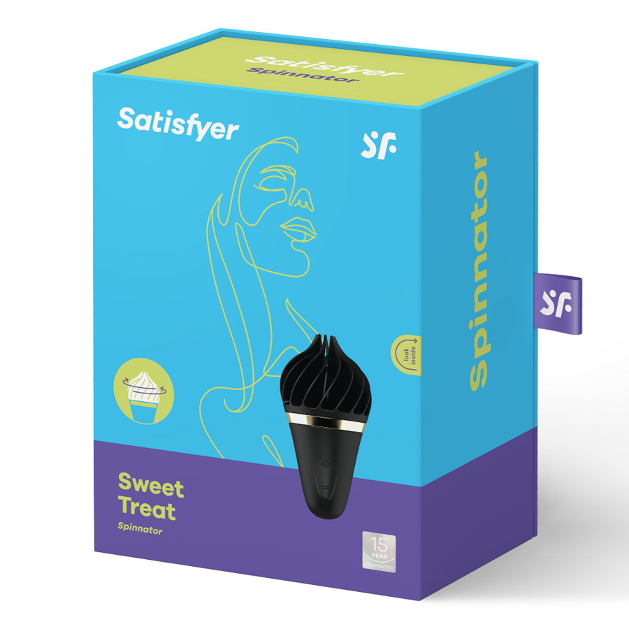 SATISFYER SPINNATOR Spinnator Sweet Treat Noir — accessoires inclus