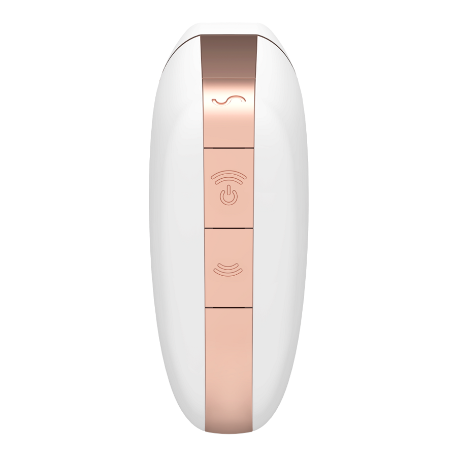 SATISFYER CONNECT Stimulateur Vibrateur Air Love Triangle Blanc — accessoires inclus