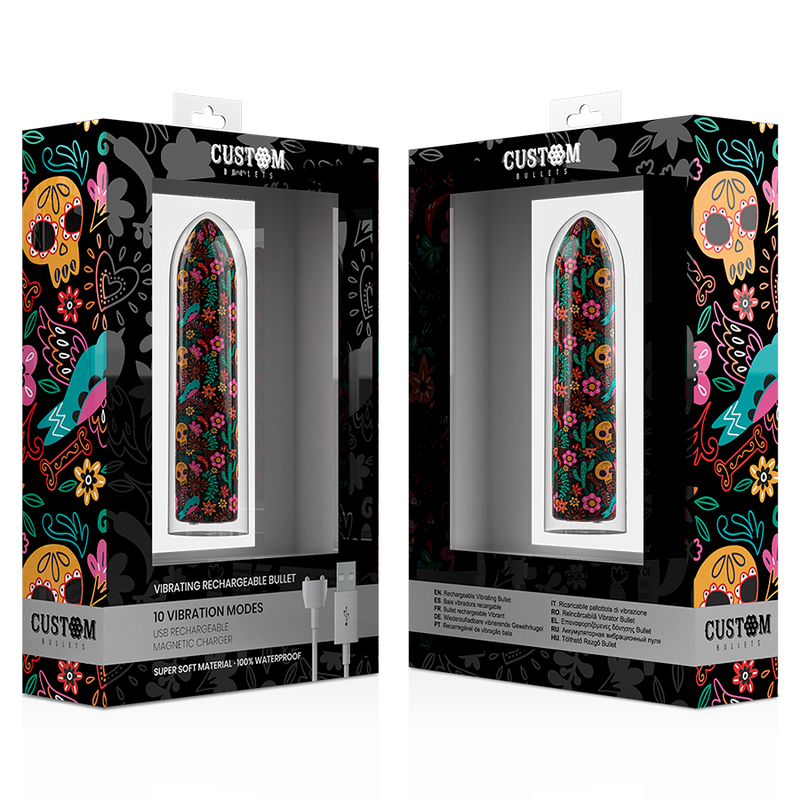 CUSTOM BULLETS Bullets Personnalisés Rechargeable Floral 10 Intensities — accessoires inclus