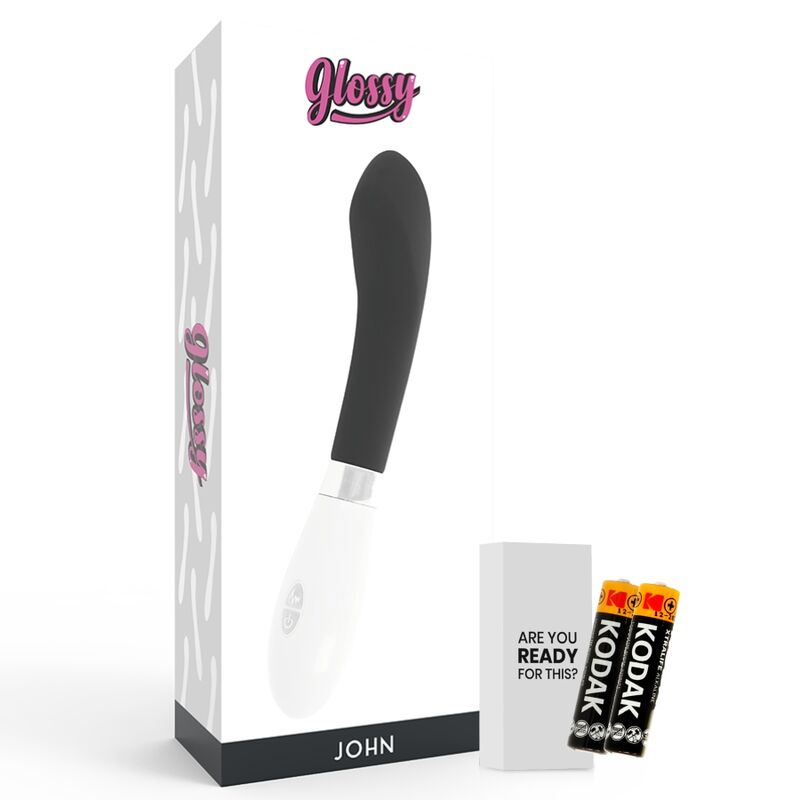 GLOSSY JOHN VIBRATEUR NOIR — accessoires inclus