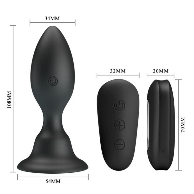 MR PLAY PLUG ANAL TÉLÉCOMMANDE VIBRATION NOIRE — accessoires inclus