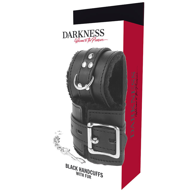 DARKNESS BONDAGE Menottes Bdsm Doublées Noires — accessoires inclus