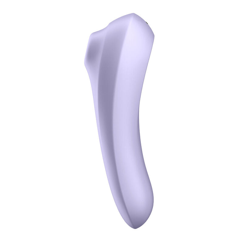 SATISFYER CONNECT Vibrateur Dual Pleasure Air Pulse Mauve — accessoires inclus