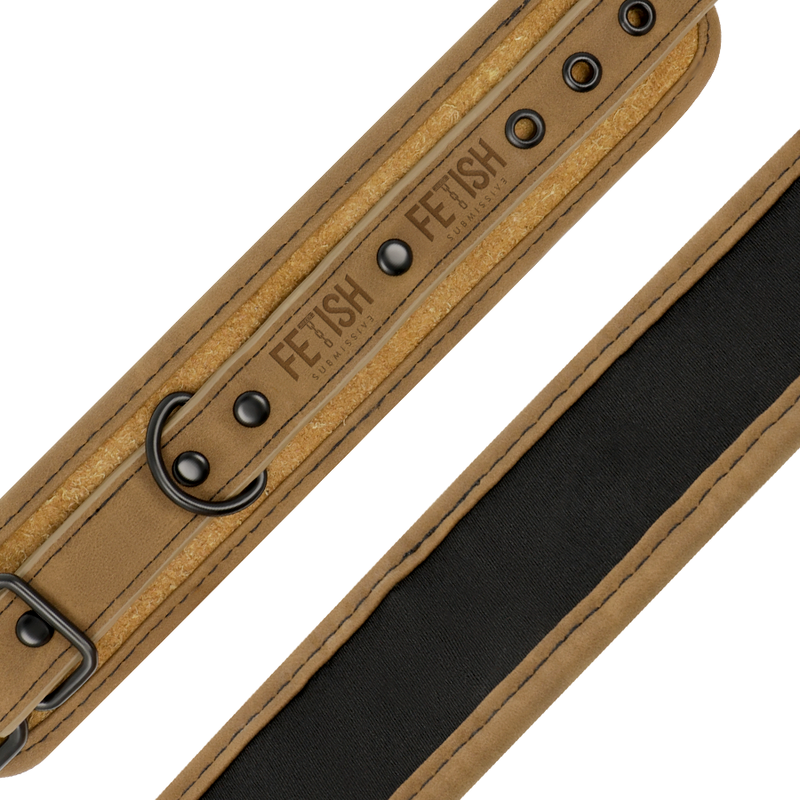 FETISH SUBMISSIVE ORIGIN Menottes Cheville Cuir Végétalien Doublure Néoprène — accessoires inclus