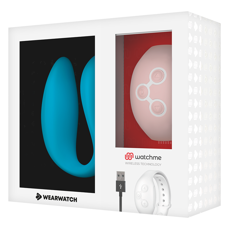 WEARWATCH Watchme Vibrateur Double Technologie Indigo / Rose — accessoires inclus