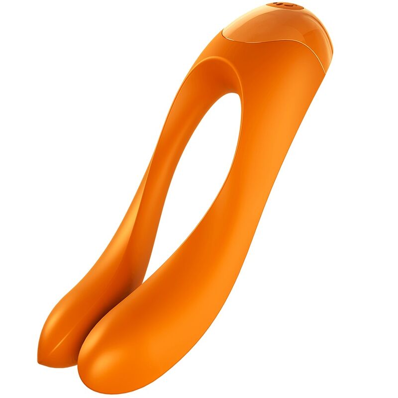 SATISFYER VIBRATOR Vibrateur Doigts Candy Cane Orange - Aura Intime