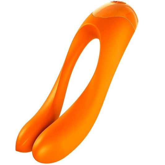 SATISFYER VIBRATOR Vibrateur Doigts Candy Cane Orange - Aura Intime