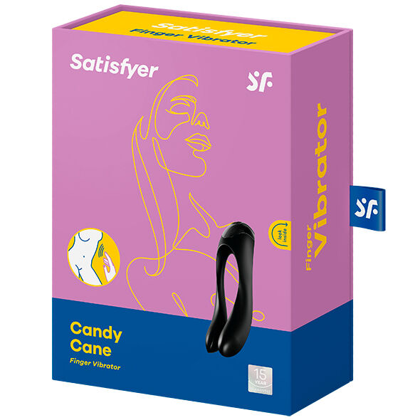 SATISFYER VIBRATOR Vibrateur Doigts Candy Cane Noir — vue détaillée