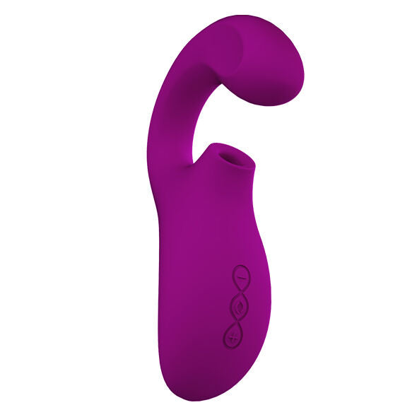 LELO Enigma Double Aspiration Stimulation Masseur Rose Profonde — accessoires inclus