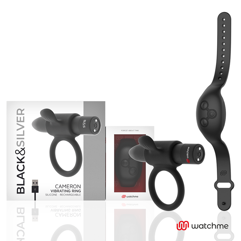 BLACK&SILVER Cockring À Télécommande Cameron Watchme — vue détaillée
