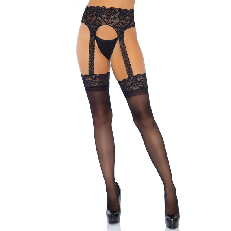 LEG AVENUE HOSIERY Bas Jarretelles Opaque Taille Unique — vue détaillée
