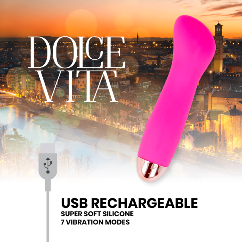 DOLCE VITA Vibrateur Rechargeable One Rose 7 Vitesses — accessoires inclus