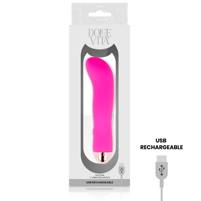 DOLCE VITA Vibrateur Rechargeable Deux Rose 7 Vitesses — vue arrière