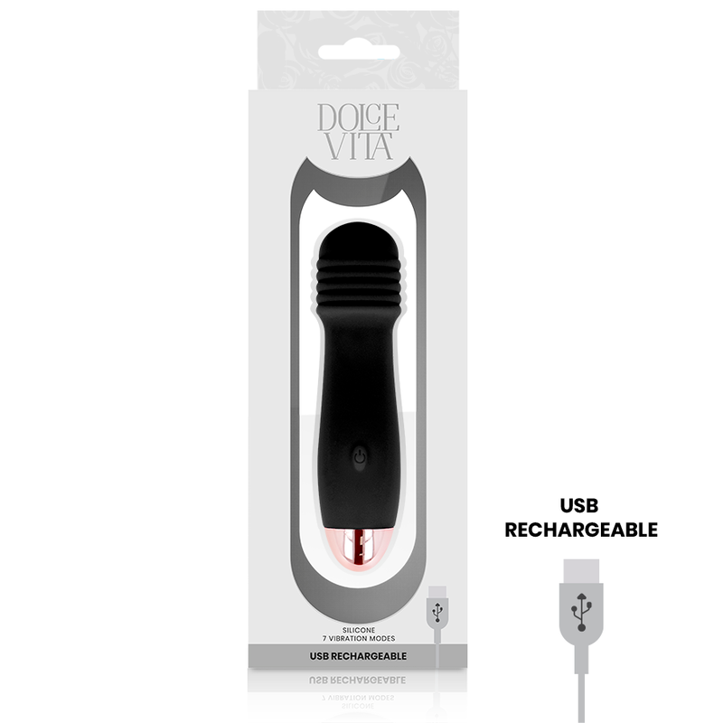 DOLCE VITA Vibrateur Rechargeable Trois Noir 7 Vitesses — vue alternative