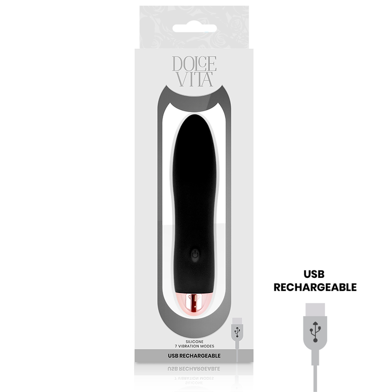 DOLCE VITA Vibrateur Rechargeable Quatre Noir 7 Vitesses — vue alternative