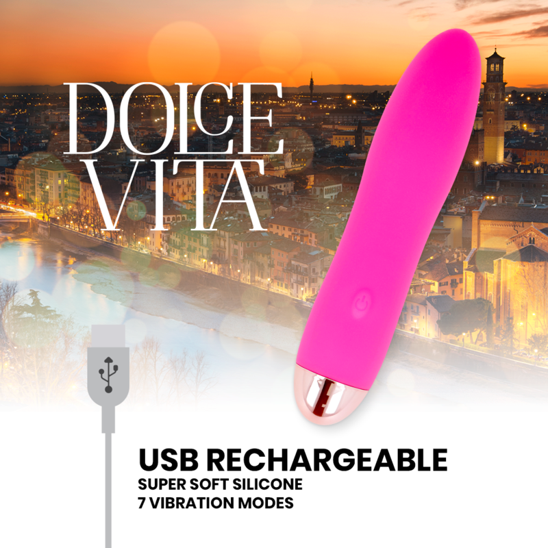 DOLCE VITA Vibrateur Rechargeable Quatre Rose 7 Vitesses — vue arrière
